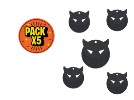 Dije Esmaltado Diablo Negro X 5 Unidades